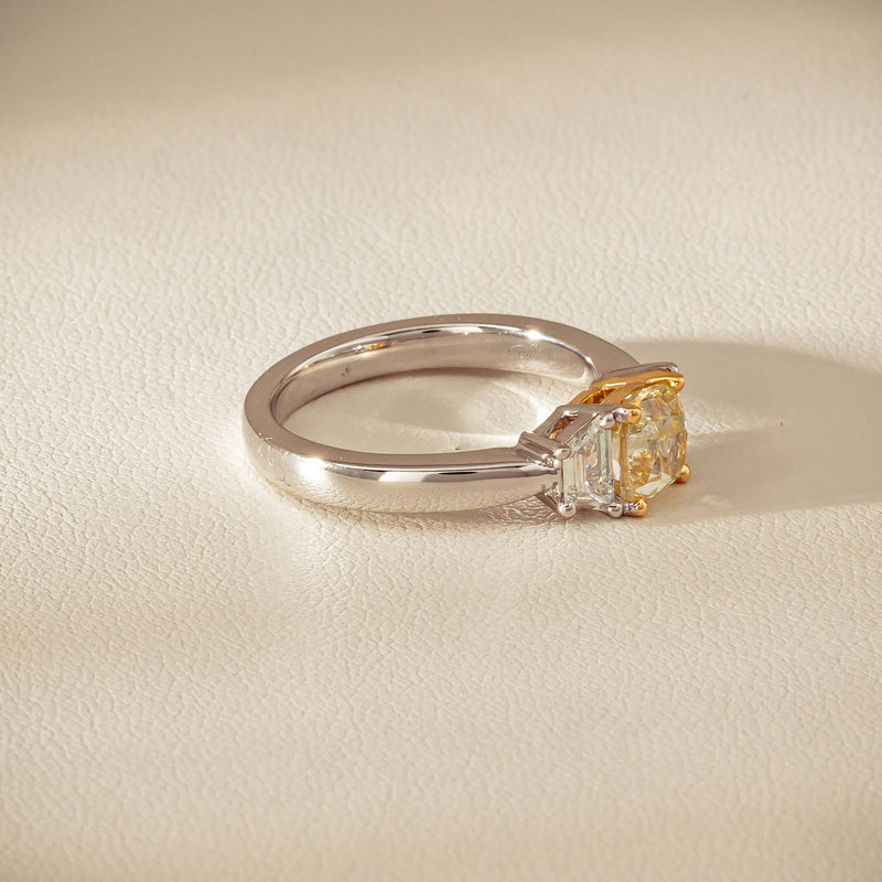 18ct White Gold 1.32ct Fancy Diamond Three-Stone Ring - Ring - Walker & Hall