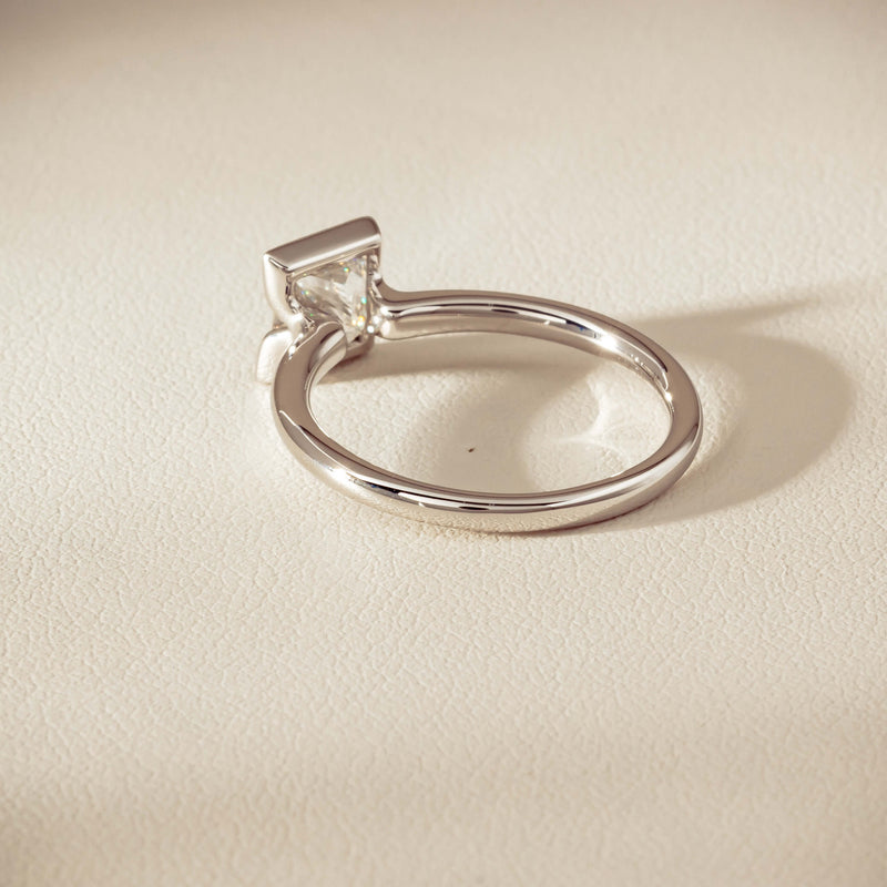 18ct White Gold 1.01ct Reclaimed Princess-Cut Diamond Elle Ring - Ring - Walker & Hall