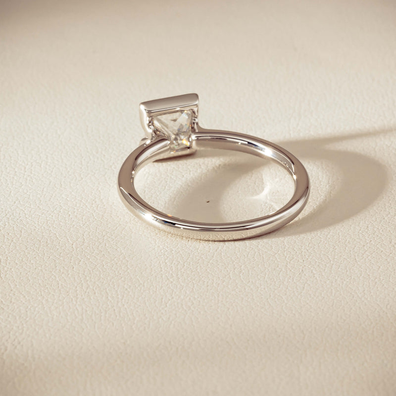 18ct White Gold 1.01ct Reclaimed Princess-Cut Diamond Elle Ring - Ring - Walker & Hall