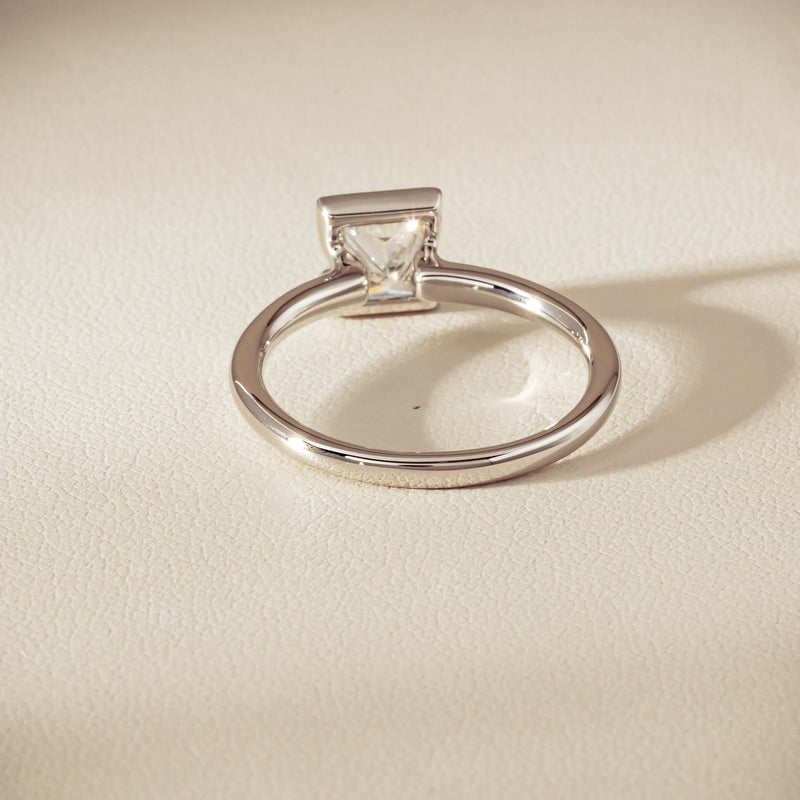 18ct White Gold 1.01ct Reclaimed Princess-Cut Diamond Elle Ring - Ring - Walker & Hall