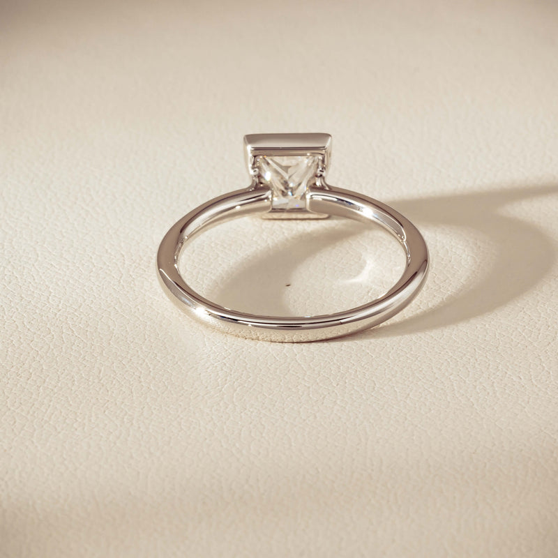 18ct White Gold 1.01ct Reclaimed Princess-Cut Diamond Elle Ring - Ring - Walker & Hall