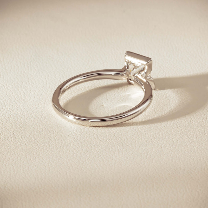 18ct White Gold 1.01ct Reclaimed Princess-Cut Diamond Elle Ring - Ring - Walker & Hall