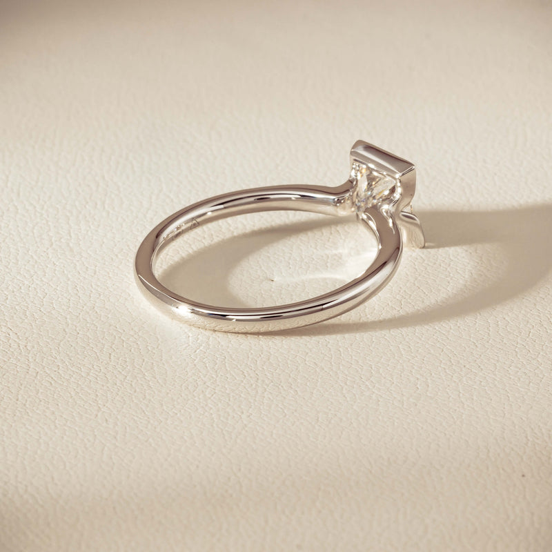 18ct White Gold 1.01ct Reclaimed Princess-Cut Diamond Elle Ring - Ring - Walker & Hall