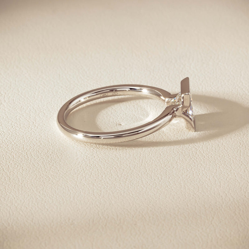 18ct White Gold 1.01ct Reclaimed Princess-Cut Diamond Elle Ring - Ring - Walker & Hall