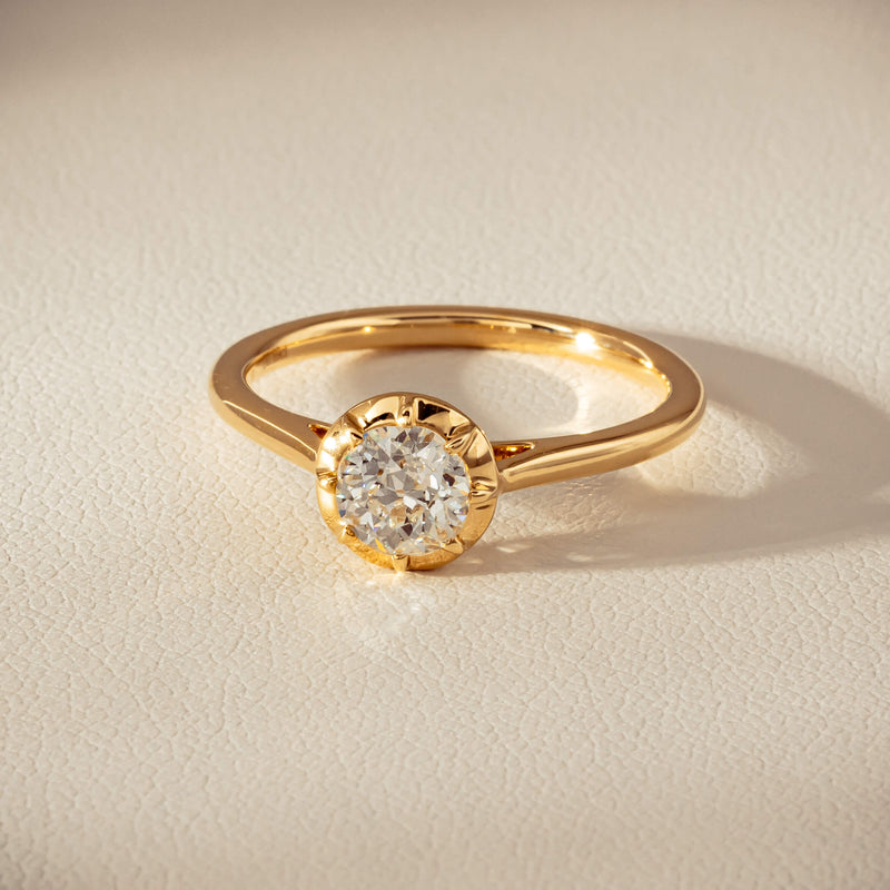 18ct Yellow Gold .69ct Reclaimed Old-Cut Diamond Dawn Ring - Ring - Walker & Hall