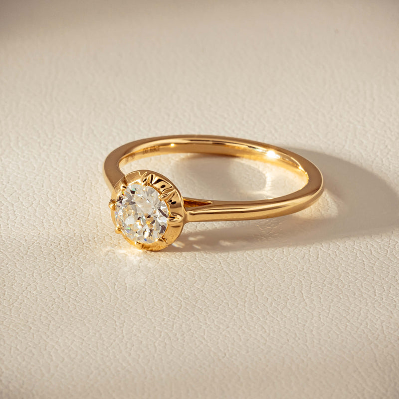 18ct Yellow Gold .69ct Reclaimed Old-Cut Diamond Dawn Ring - Ring - Walker & Hall