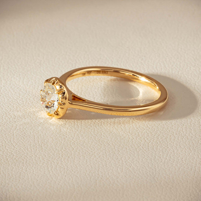 18ct Yellow Gold .69ct Reclaimed Old-Cut Diamond Dawn Ring - Ring - Walker & Hall