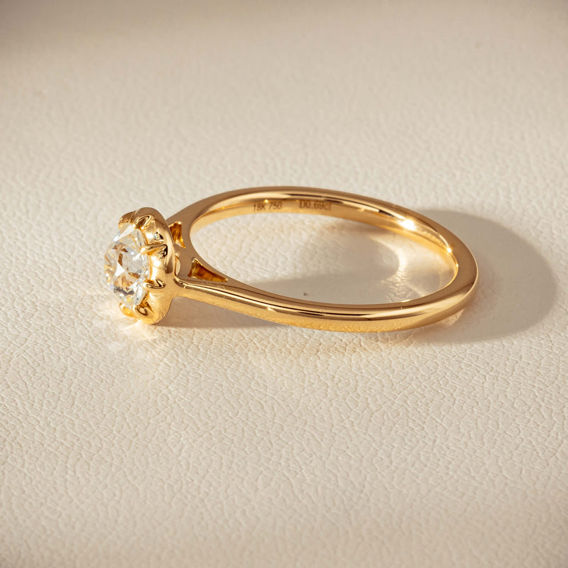 18ct Yellow Gold .69ct Reclaimed Old-Cut Diamond Dawn Ring - Ring - Walker & Hall