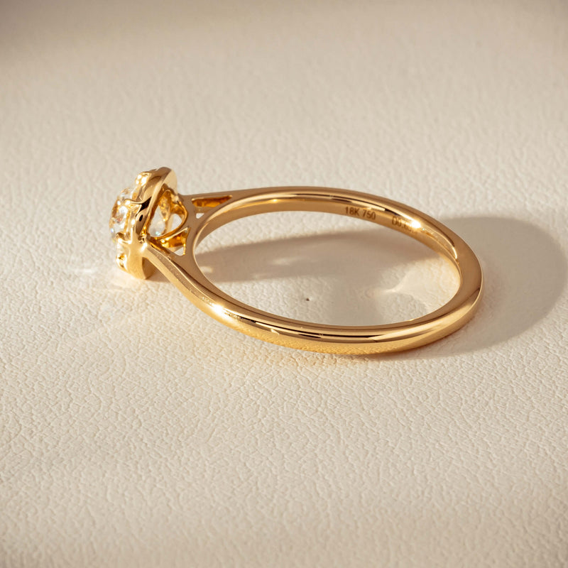 18ct Yellow Gold .69ct Reclaimed Old-Cut Diamond Dawn Ring - Ring - Walker & Hall