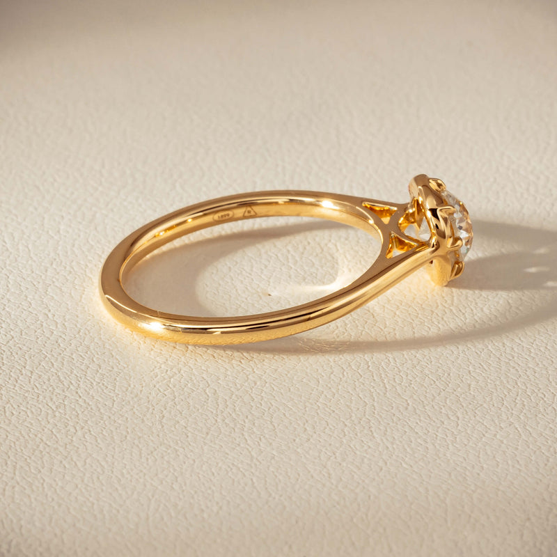 18ct Yellow Gold .69ct Reclaimed Old-Cut Diamond Dawn Ring - Ring - Walker & Hall