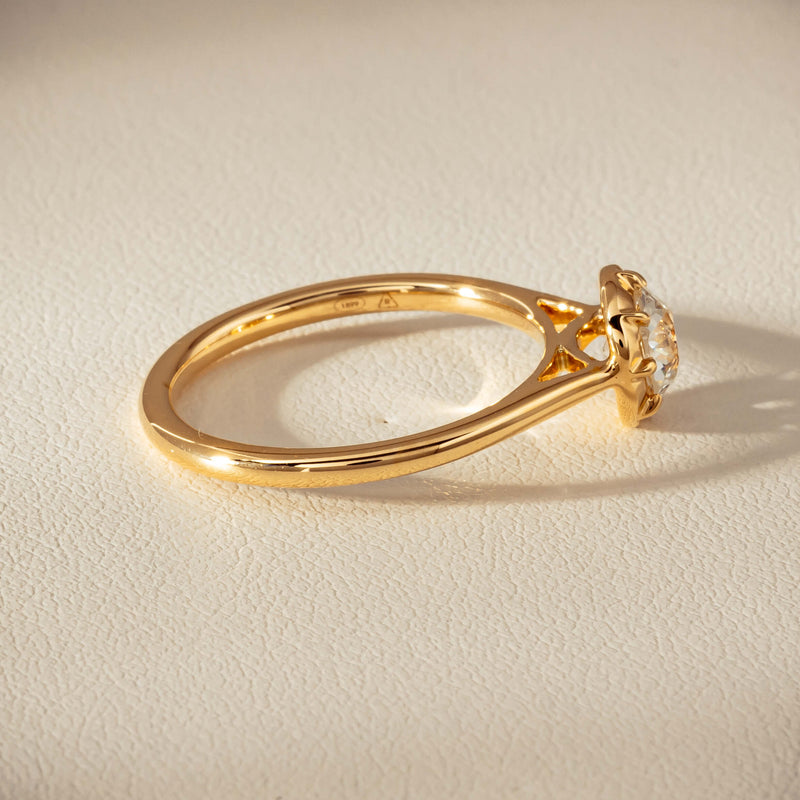 18ct Yellow Gold .69ct Reclaimed Old-Cut Diamond Dawn Ring - Ring - Walker & Hall