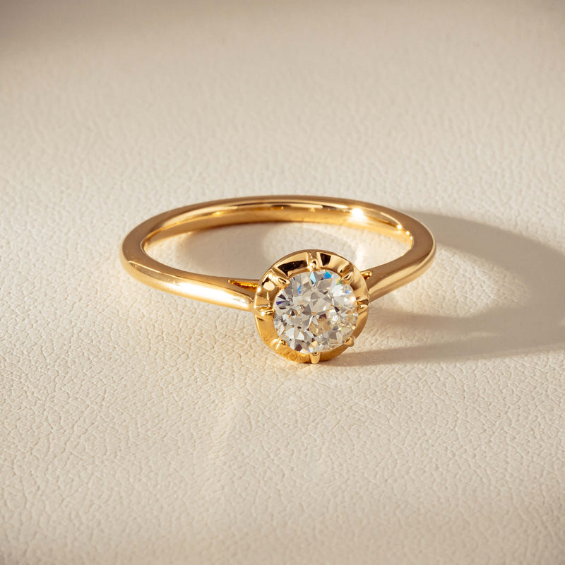 18ct Yellow Gold .69ct Reclaimed Old-Cut Diamond Dawn Ring - Ring - Walker & Hall