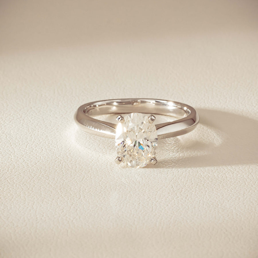 18ct White Gold 1.81ct Reclaimed Oval Diamond Venetian Ring - Ring - Walker & Hall