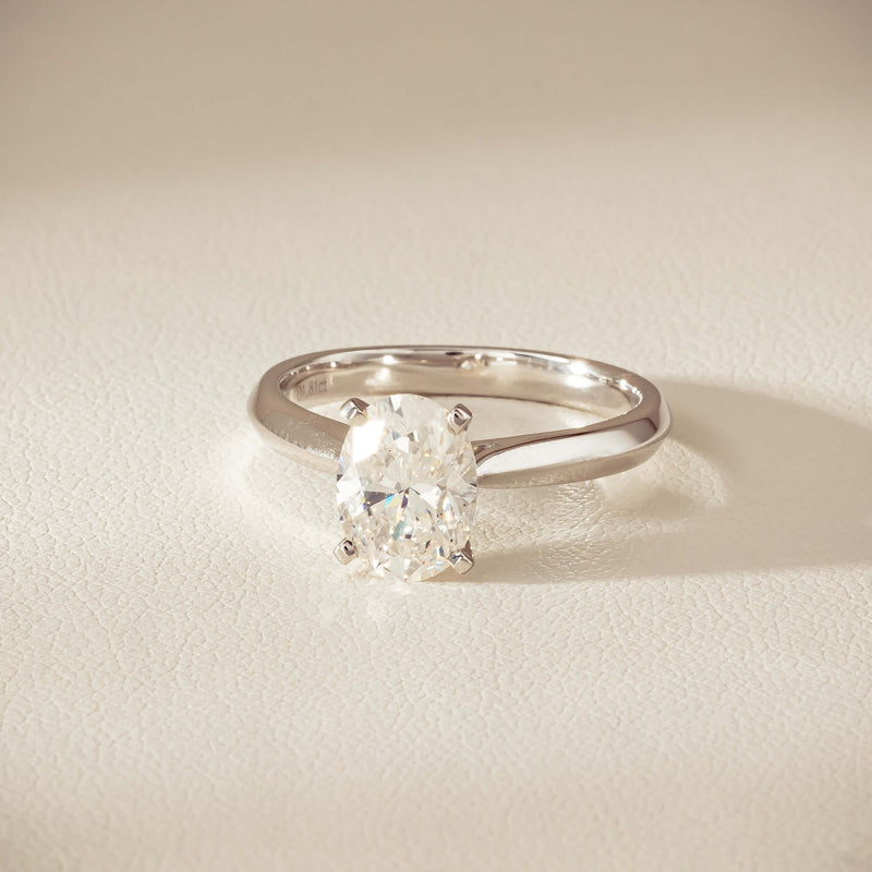 18ct White Gold 1.81ct Reclaimed Oval Diamond Venetian Ring - Ring - Walker & Hall