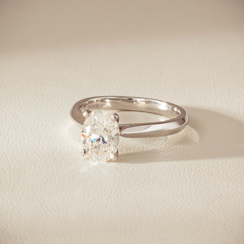 18ct White Gold 1.81ct Reclaimed Oval Diamond Venetian Ring - Ring - Walker & Hall