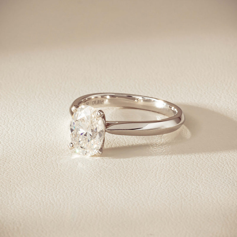 18ct White Gold 1.81ct Reclaimed Oval Diamond Venetian Ring - Ring - Walker & Hall