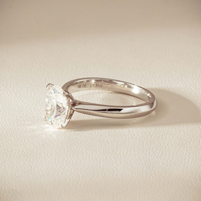 18ct White Gold 1.81ct Reclaimed Oval Diamond Venetian Ring - Ring - Walker & Hall