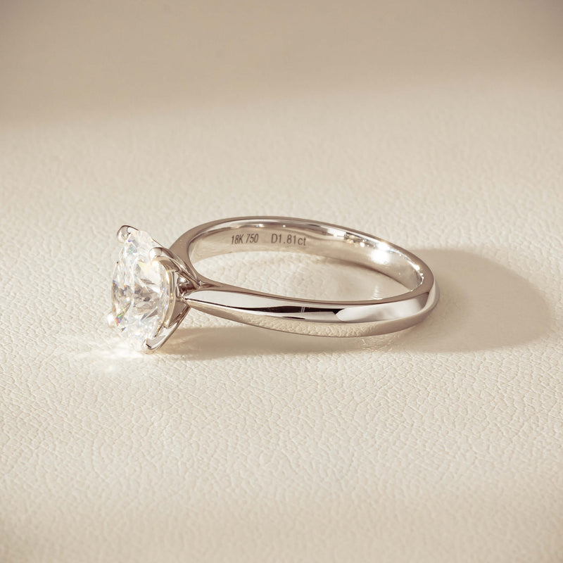 18ct White Gold 1.81ct Reclaimed Oval Diamond Venetian Ring - Ring - Walker & Hall