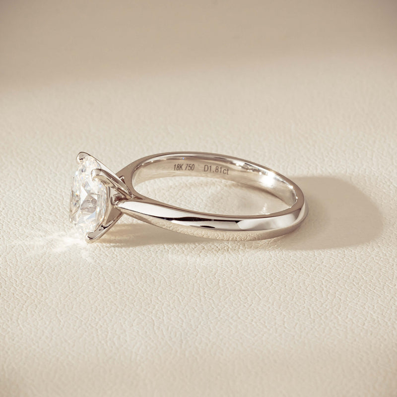 18ct White Gold 1.81ct Reclaimed Oval Diamond Venetian Ring - Ring - Walker & Hall