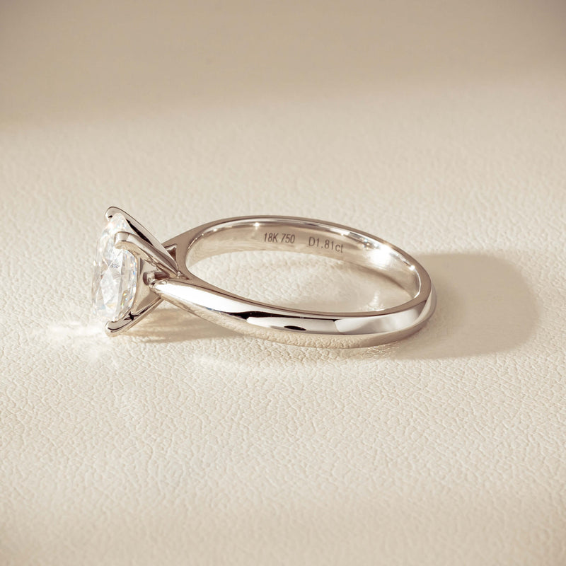 18ct White Gold 1.81ct Reclaimed Oval Diamond Venetian Ring - Ring - Walker & Hall