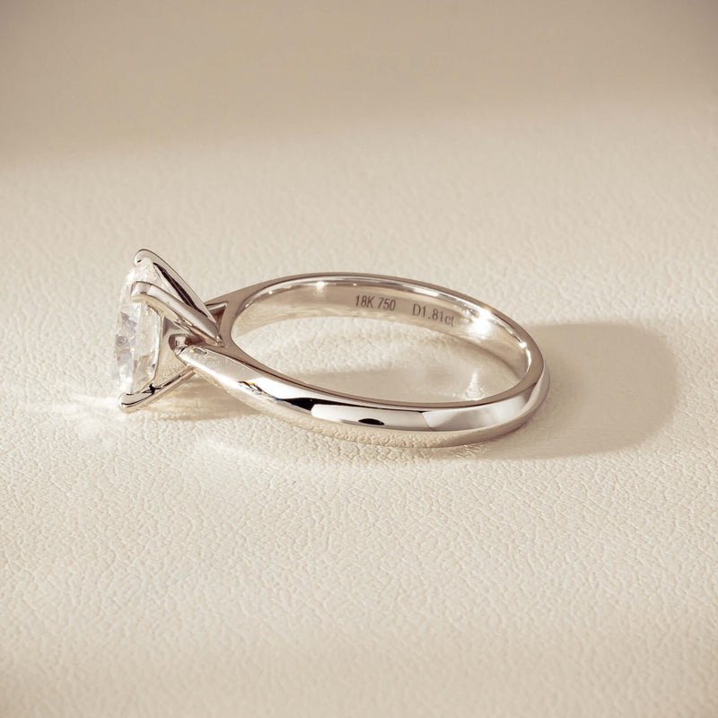 18ct White Gold 1.81ct Reclaimed Oval Diamond Venetian Ring - Ring - Walker & Hall