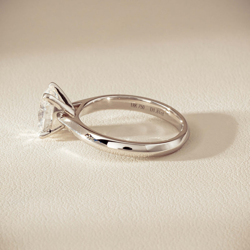 18ct White Gold 1.81ct Reclaimed Oval Diamond Venetian Ring - Ring - Walker & Hall