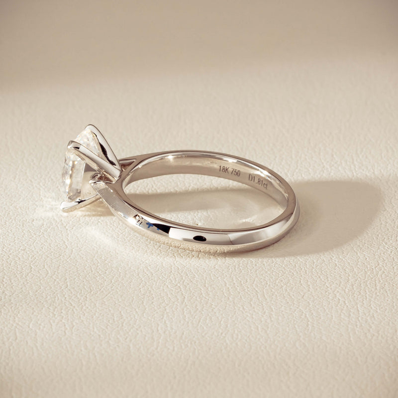 18ct White Gold 1.81ct Reclaimed Oval Diamond Venetian Ring - Ring - Walker & Hall