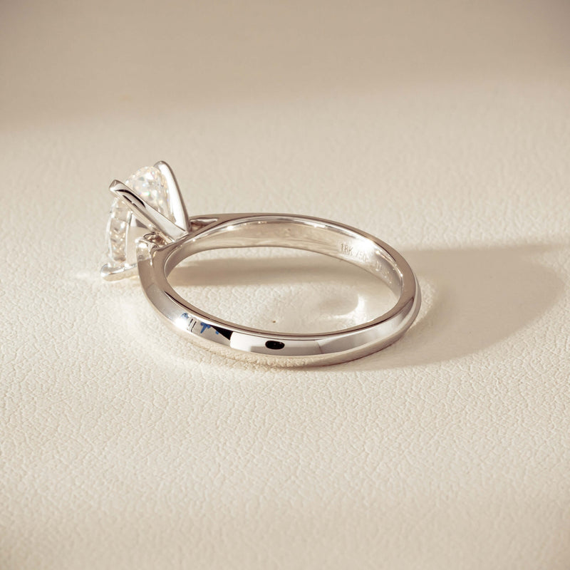 18ct White Gold 1.81ct Reclaimed Oval Diamond Venetian Ring - Ring - Walker & Hall