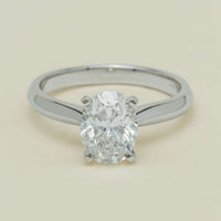 18ct White Gold 1.81ct Reclaimed Oval Diamond Venetian Ring - Ring - Walker & Hall