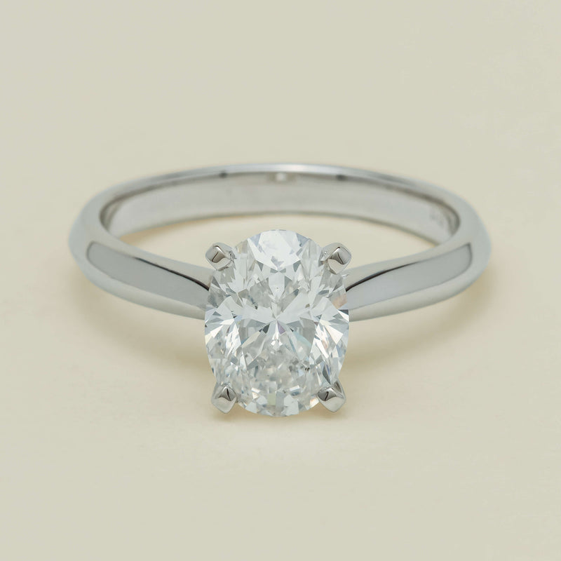 18ct White Gold 1.81ct Reclaimed Oval Diamond Venetian Ring - Ring - Walker & Hall