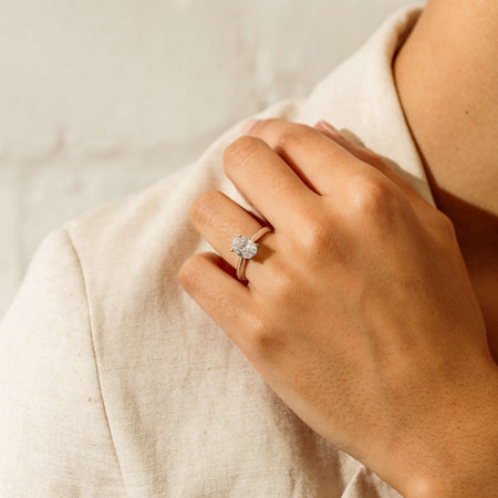 18ct White Gold 1.81ct Reclaimed Oval Diamond Venetian Ring - Ring - Walker & Hall