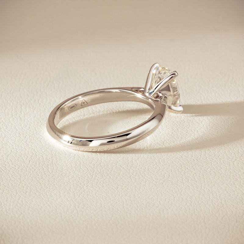 18ct White Gold 1.81ct Reclaimed Oval Diamond Venetian Ring - Ring - Walker & Hall