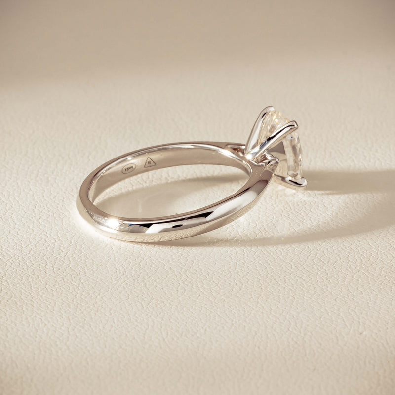 18ct White Gold 1.81ct Reclaimed Oval Diamond Venetian Ring - Ring - Walker & Hall