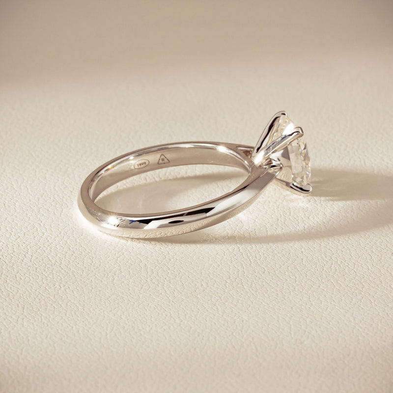 18ct White Gold 1.81ct Reclaimed Oval Diamond Venetian Ring - Ring - Walker & Hall