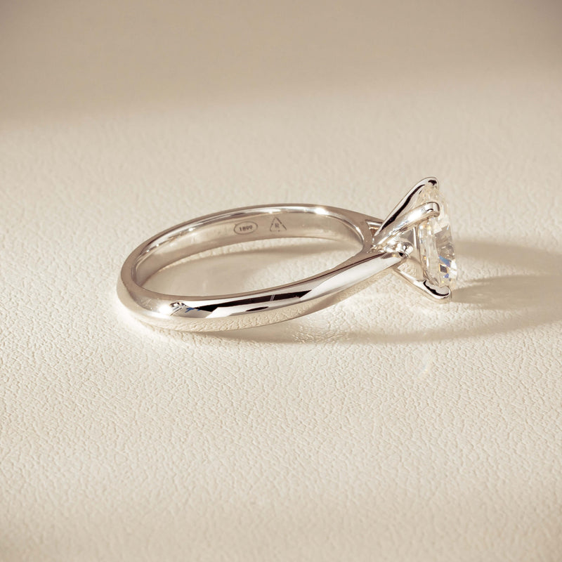 18ct White Gold 1.81ct Reclaimed Oval Diamond Venetian Ring - Ring - Walker & Hall