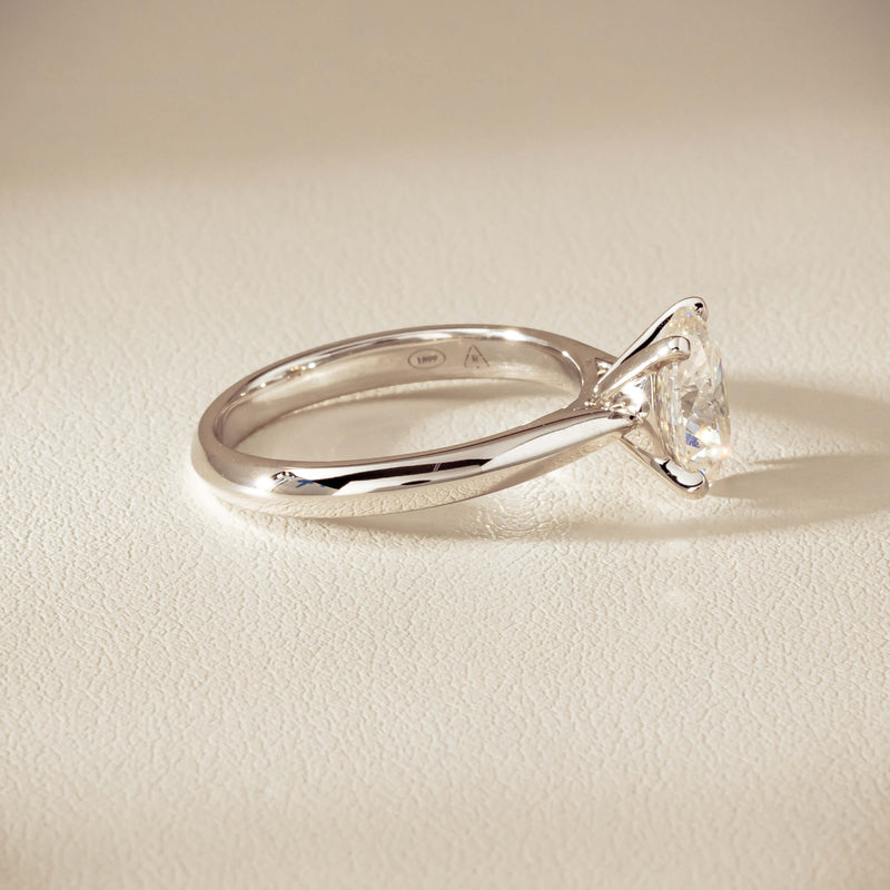 18ct White Gold 1.81ct Reclaimed Oval Diamond Venetian Ring - Ring - Walker & Hall