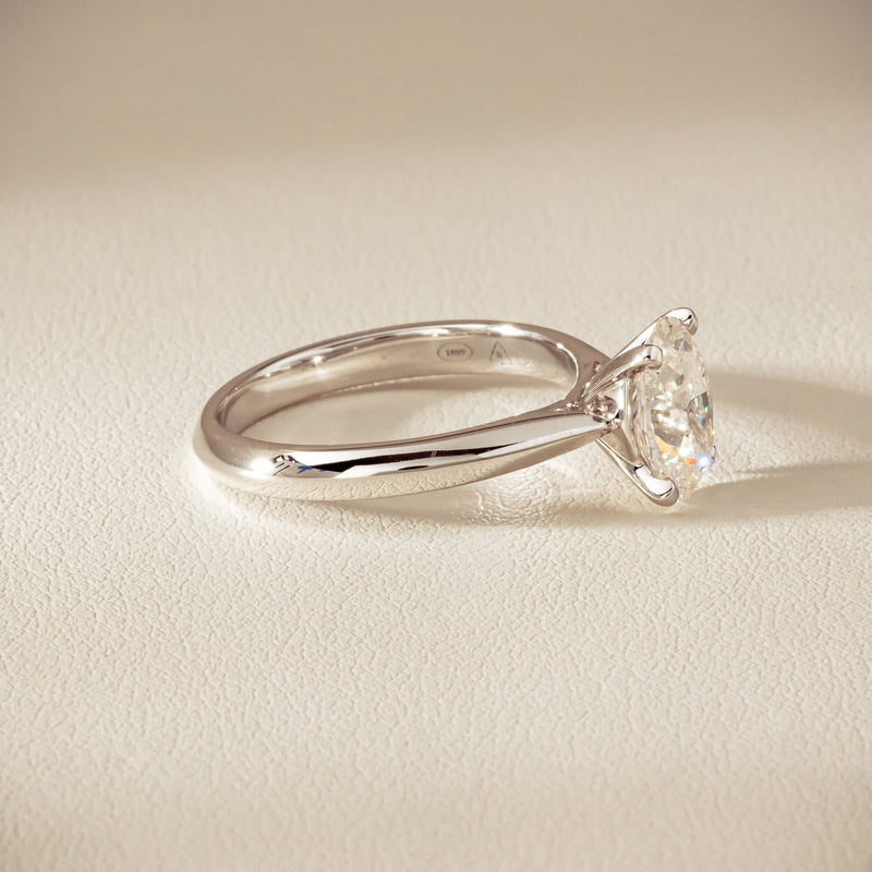 18ct White Gold 1.81ct Reclaimed Oval Diamond Venetian Ring - Ring - Walker & Hall