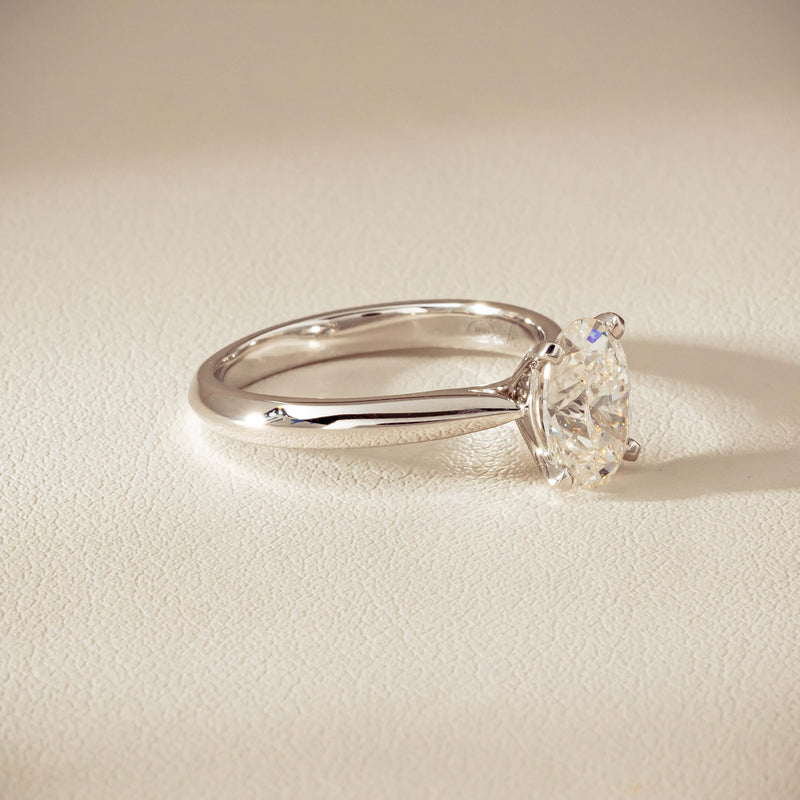 18ct White Gold 1.81ct Reclaimed Oval Diamond Venetian Ring - Ring - Walker & Hall