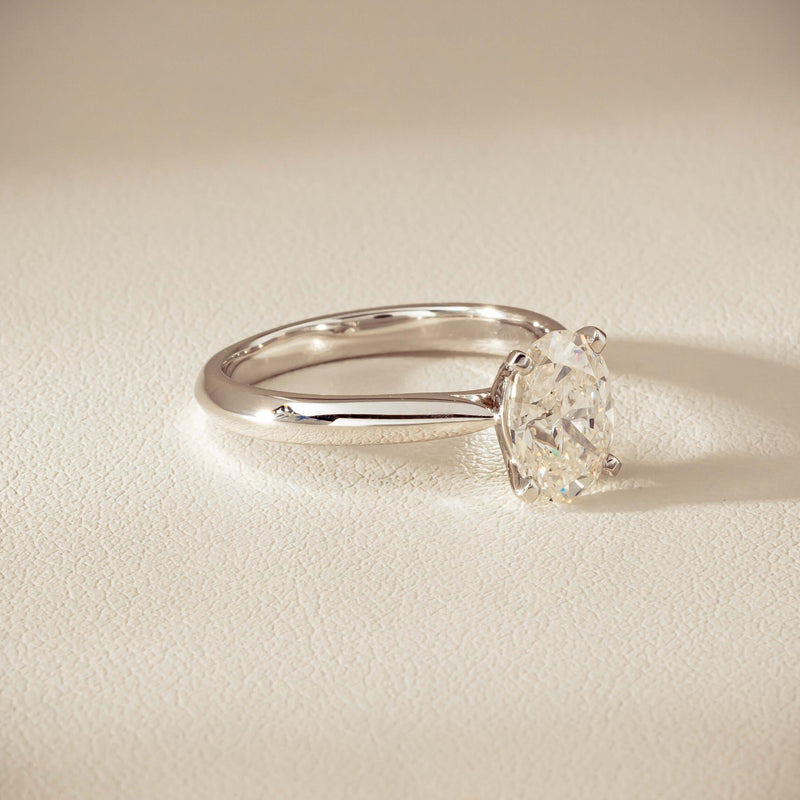 18ct White Gold 1.81ct Reclaimed Oval Diamond Venetian Ring - Ring - Walker & Hall