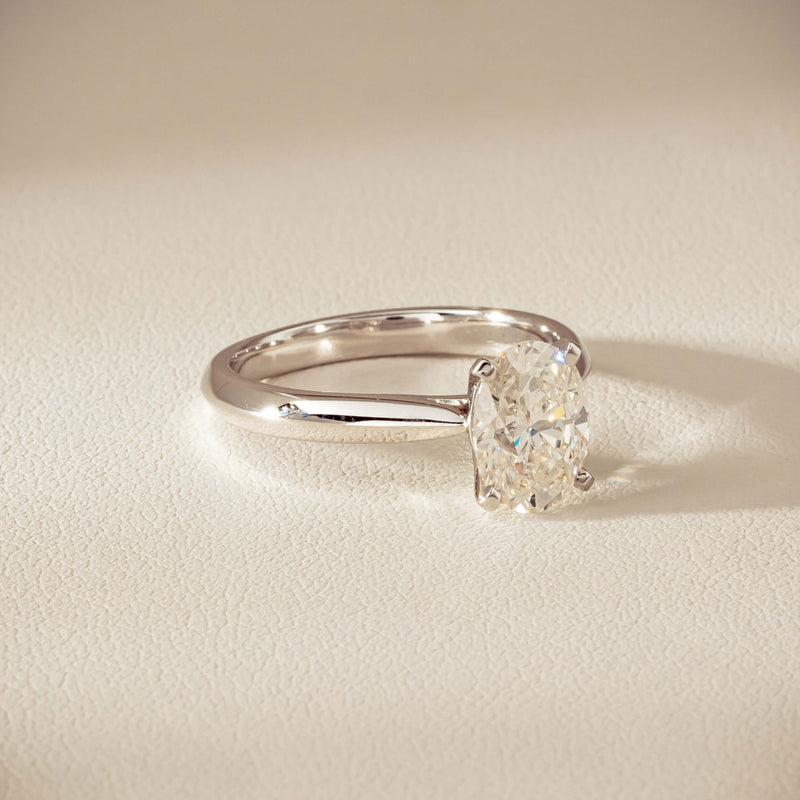 18ct White Gold 1.81ct Reclaimed Oval Diamond Venetian Ring - Ring - Walker & Hall