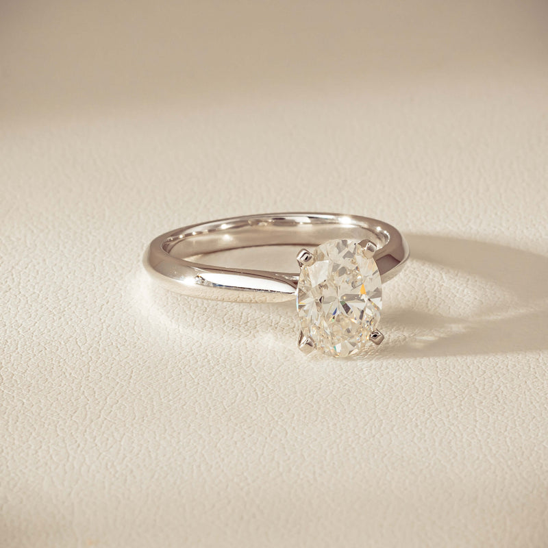 18ct White Gold 1.81ct Reclaimed Oval Diamond Venetian Ring - Ring - Walker & Hall