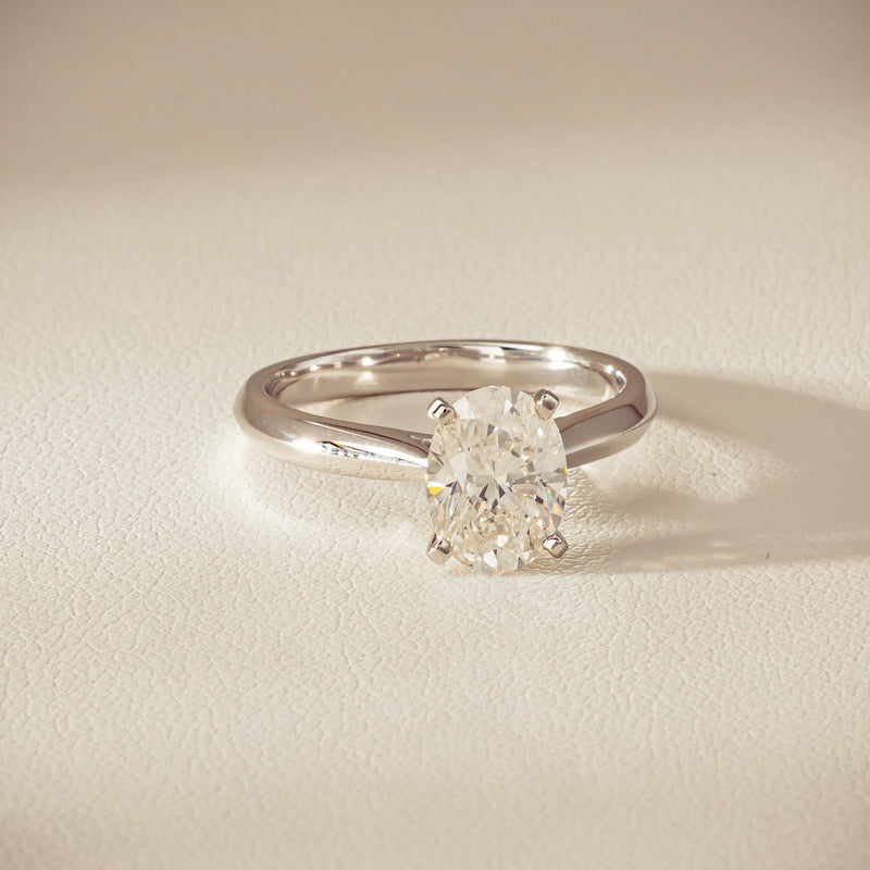 18ct White Gold 1.81ct Reclaimed Oval Diamond Venetian Ring - Ring - Walker & Hall