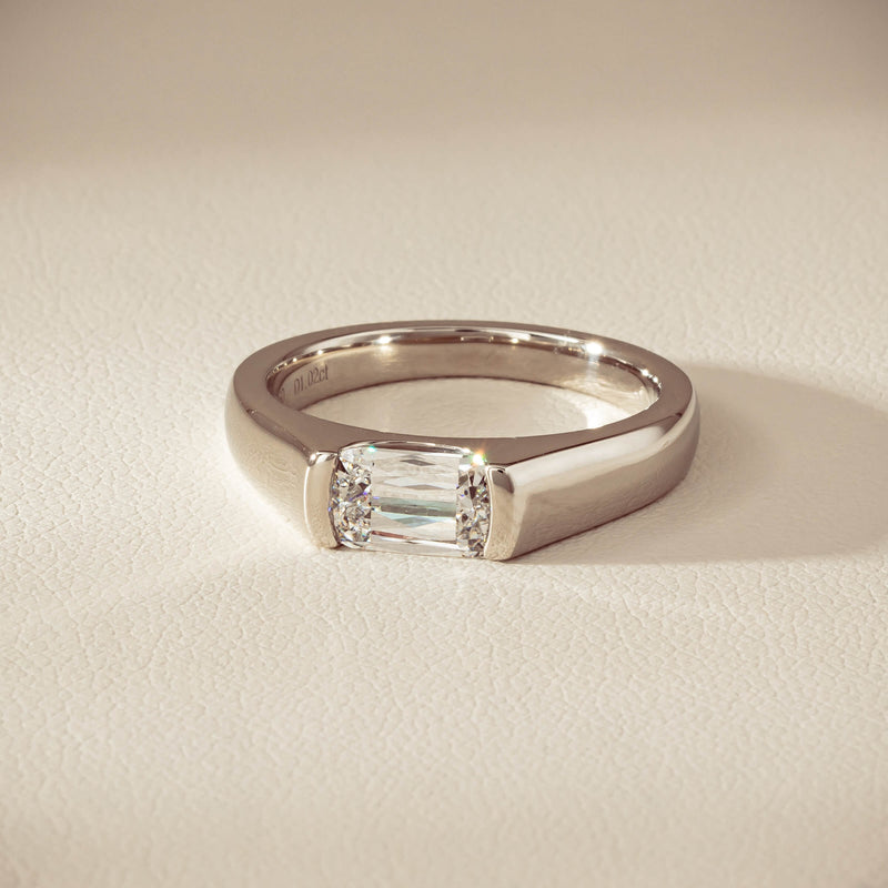 Platinum 1.02ct Reclaimed Fancy Rectangular Diamond Astrid Ring - Ring - Walker & Hall