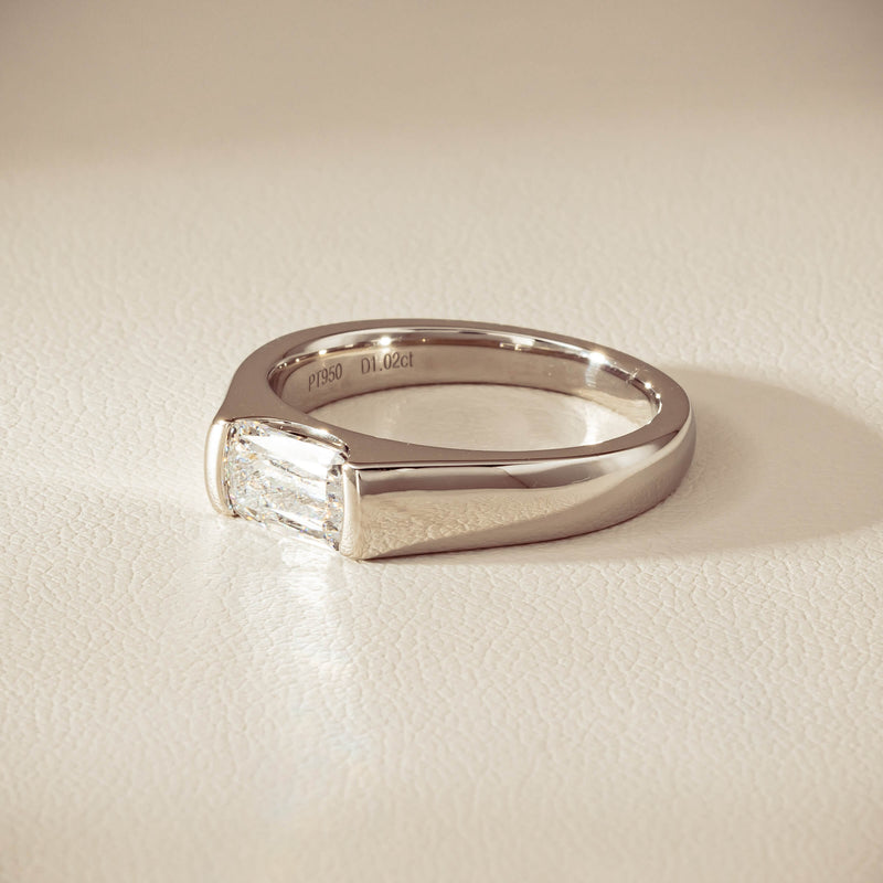 Platinum 1.02ct Reclaimed Fancy Rectangular Diamond Astrid Ring - Ring - Walker & Hall