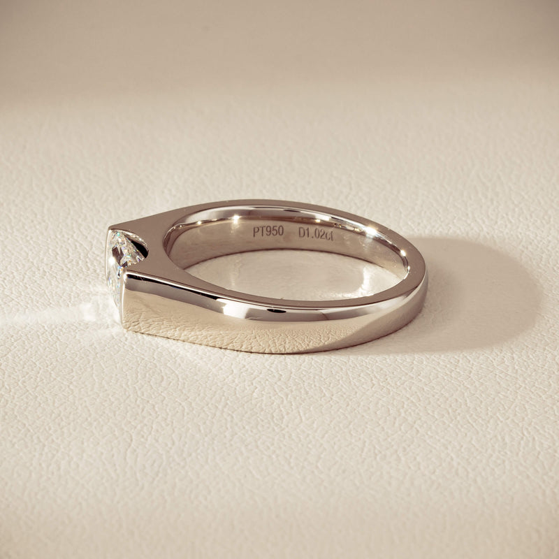 Platinum 1.02ct Reclaimed Fancy Rectangular Diamond Astrid Ring - Ring - Walker & Hall