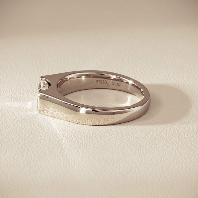 Platinum 1.02ct Reclaimed Fancy Rectangular Diamond Astrid Ring - Ring - Walker & Hall