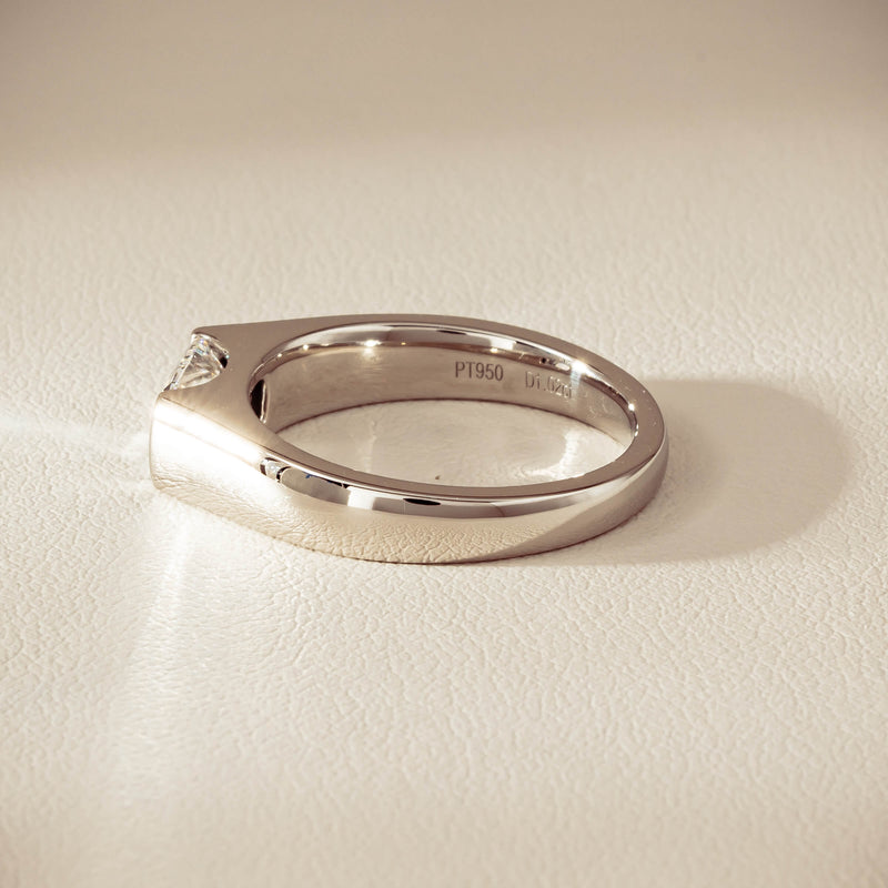 Platinum 1.02ct Reclaimed Fancy Rectangular Diamond Astrid Ring - Ring - Walker & Hall