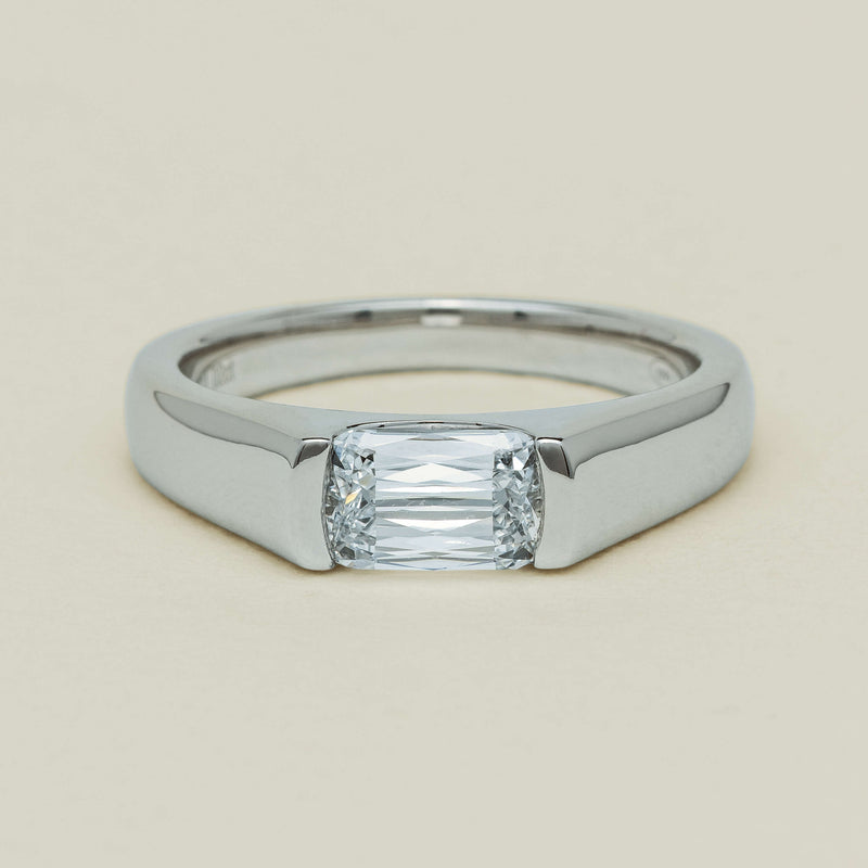 Platinum 1.02ct Reclaimed Fancy Rectangular Diamond Astrid Ring - Ring - Walker & Hall