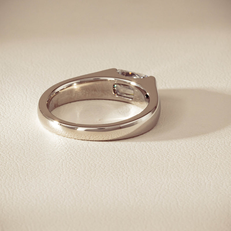 Platinum 1.02ct Reclaimed Fancy Rectangular Diamond Astrid Ring - Ring - Walker & Hall