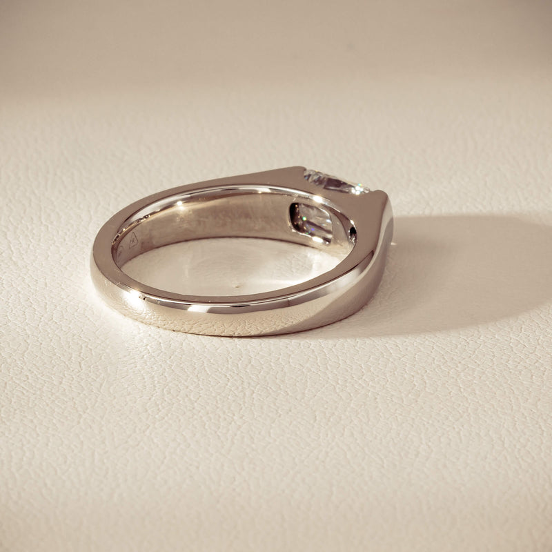 Platinum 1.02ct Reclaimed Fancy Rectangular Diamond Astrid Ring - Ring - Walker & Hall